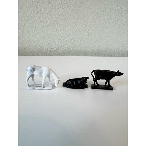 Dollhouse Miniature Horse Cow Figures Stands 11 pieces approximately 5/8” x 1” - Picture 3 of 7